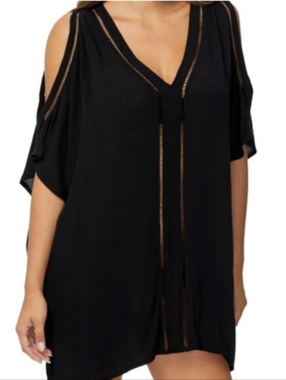 🆕️ Raisins Samba Cold-Shoulder Cover-up Tunic in Black